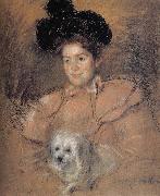 Mary Cassatt, The girl holding the dog